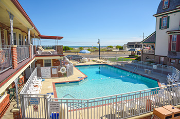 Hotel pool looking toward the ocean