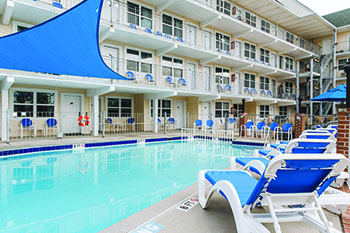 Swimming pool at the Camelot Motel in Cape May