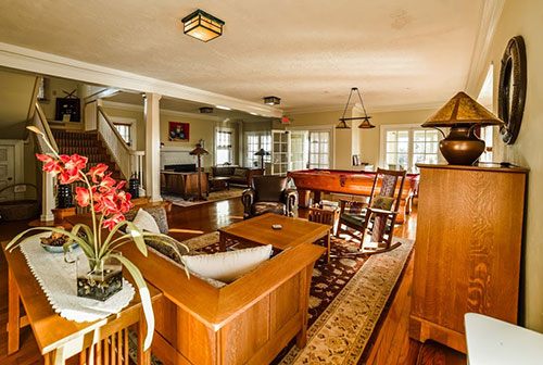 Craftsman style living room at Rhythm of the Sea bed and breakfast