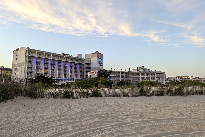 Marquis de Lafayette hotel as seen from the dunes