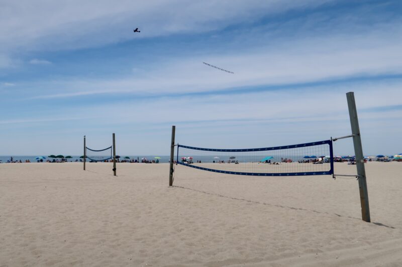 volley ball nets on the beach