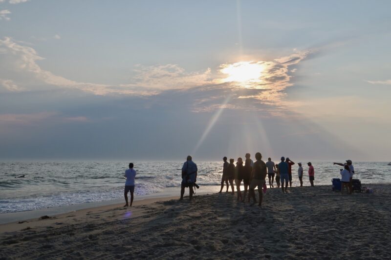 Crowd watches the Cape May Point Women's Lifeguard Challenge