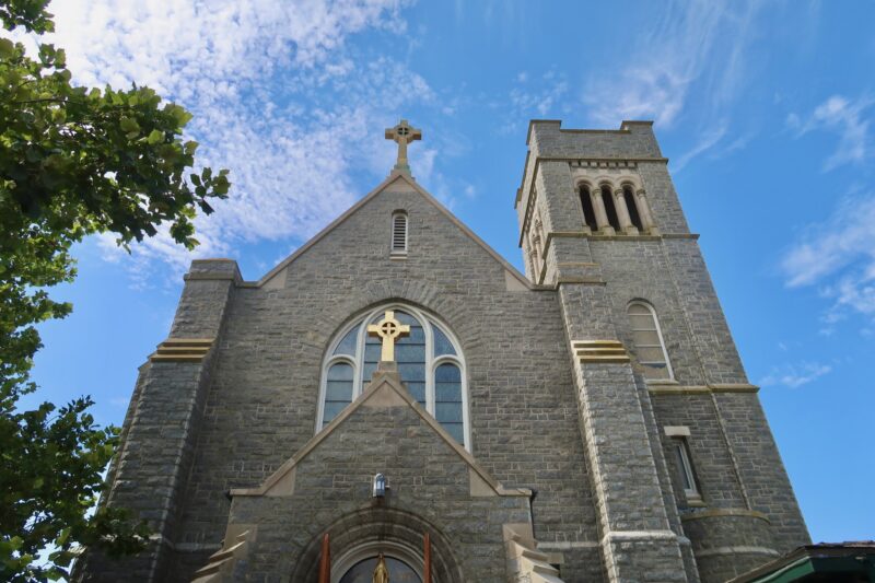 Our Lady Star of the Sea church with bright blue sky