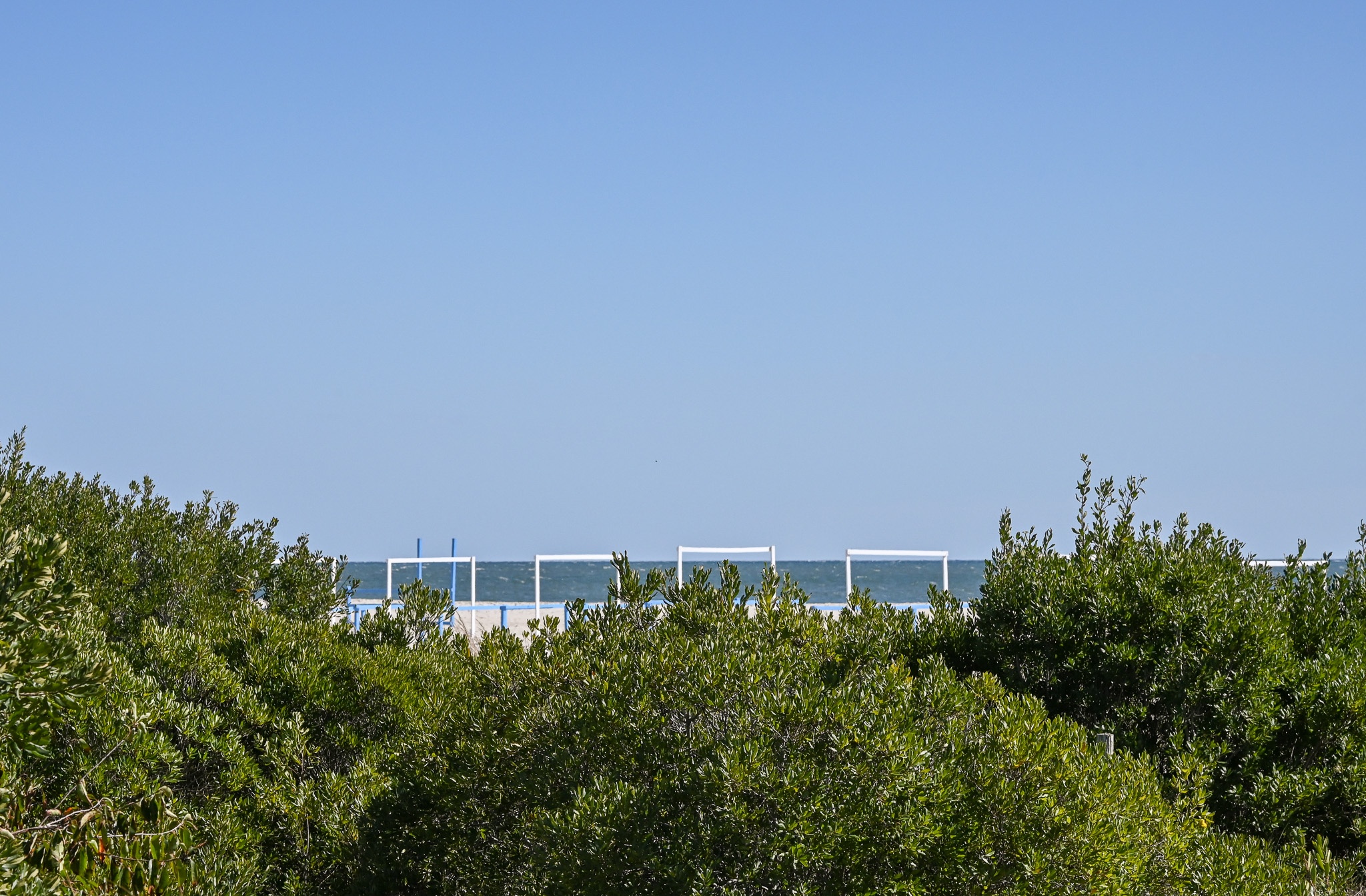 A view From the Promenade to the beach and ocean