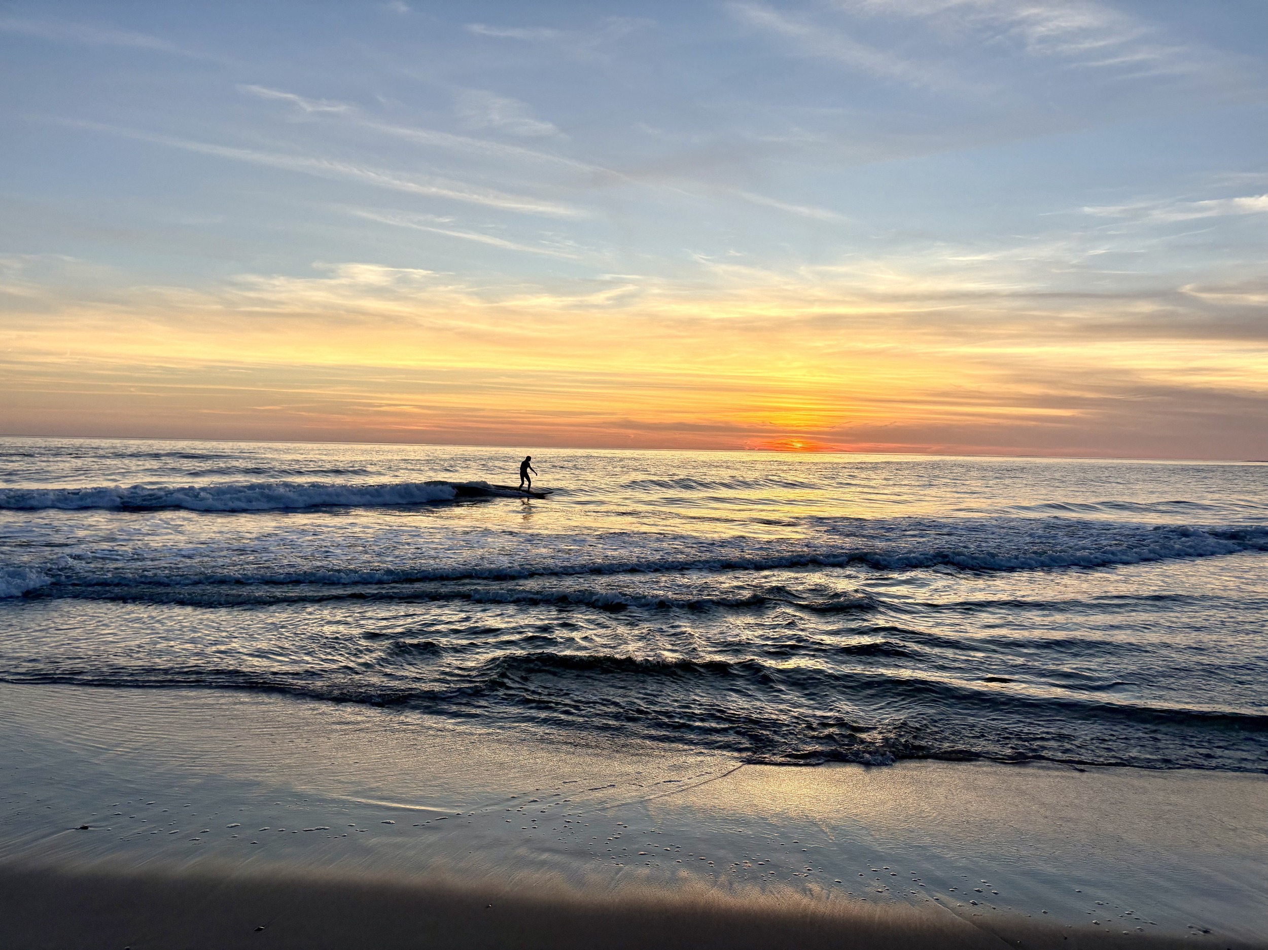 Sunset surfing at the cove