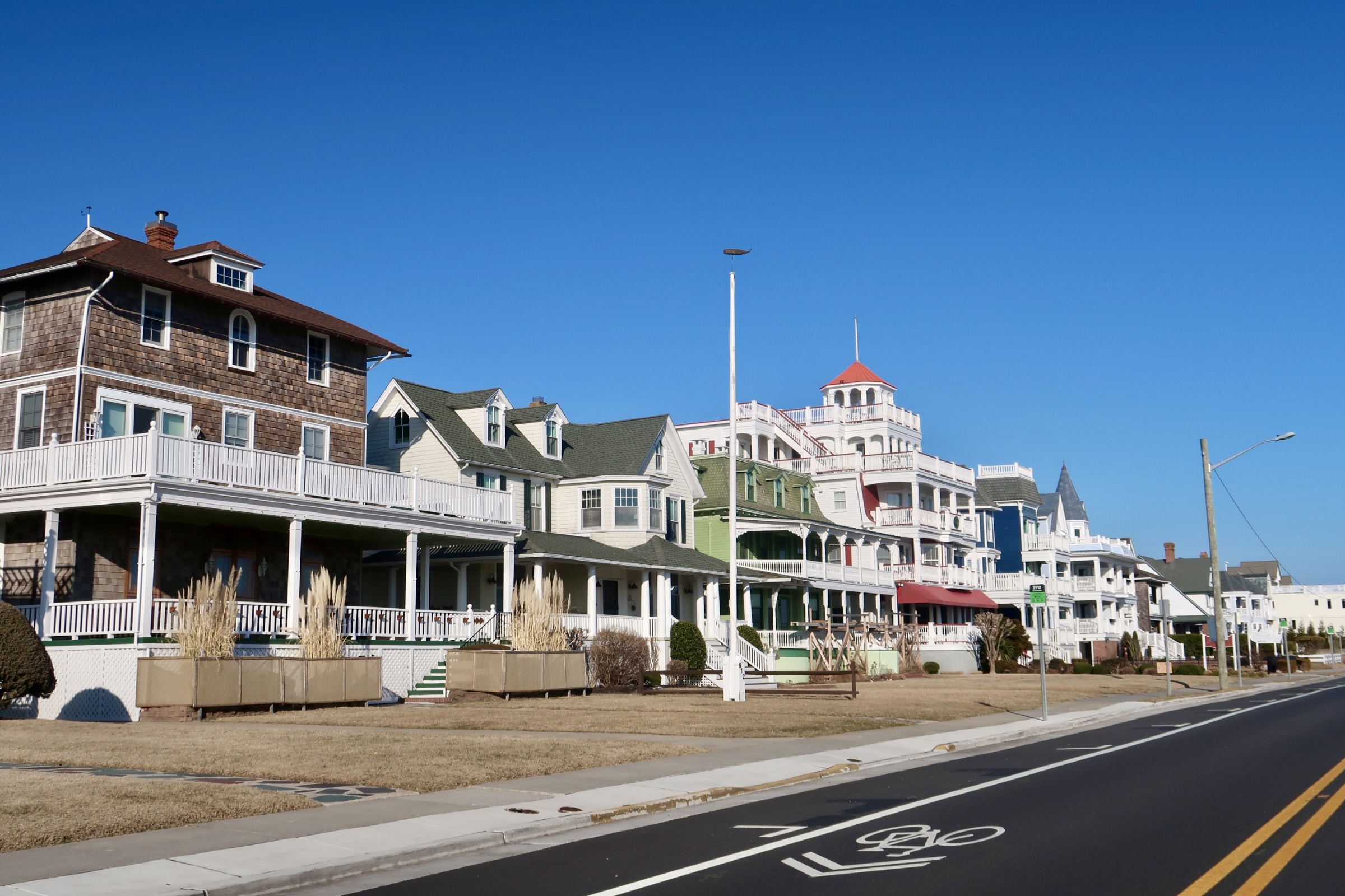 Beach front houses on Beach Avenue