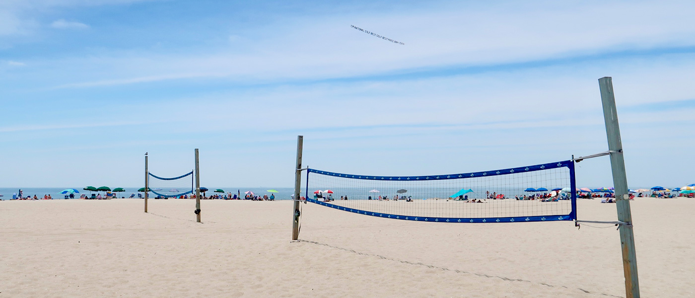 volleyball nets on the beach